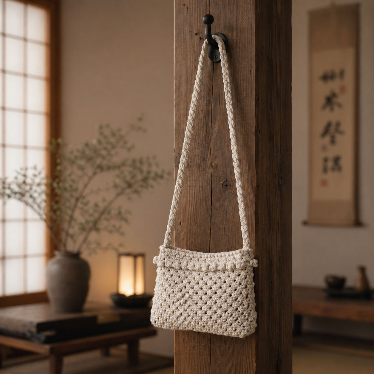 Ethnic Macrame Sling Bag Traditional Craftsmanship